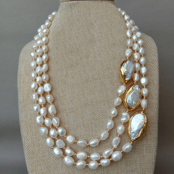 Colier perle naturale placate cu aur