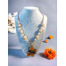 Colier perle naturale aurite si pandantiv Murano fluture - unicat