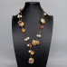 Colier perle naturale placate cu aur si sticla Murano electroplacata